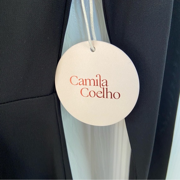 Camila Coelho Marisol Black Ruffle Jumpsuit Jumper XS New with Tags - Picture 7 of 14